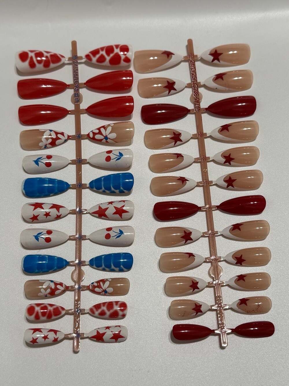 24Pcs Patriotic Press On Nails Almond False Nails